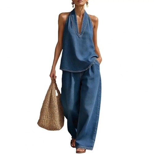 Women denim piece set tank - women's,