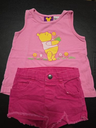 Girls pink denim shorts - 4-5,