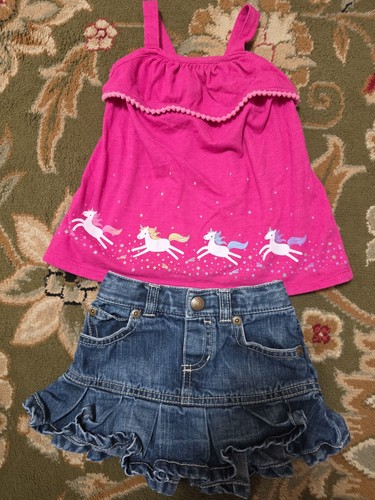 Girls 24m denim ruffled - denim,