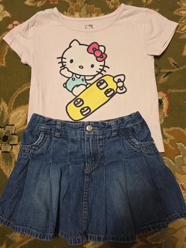 Girls denim pleated - sz,