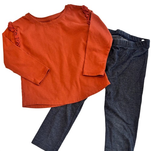 Eyelet top denim leggings - top,