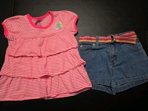 Girls 24m denim belted - sz,